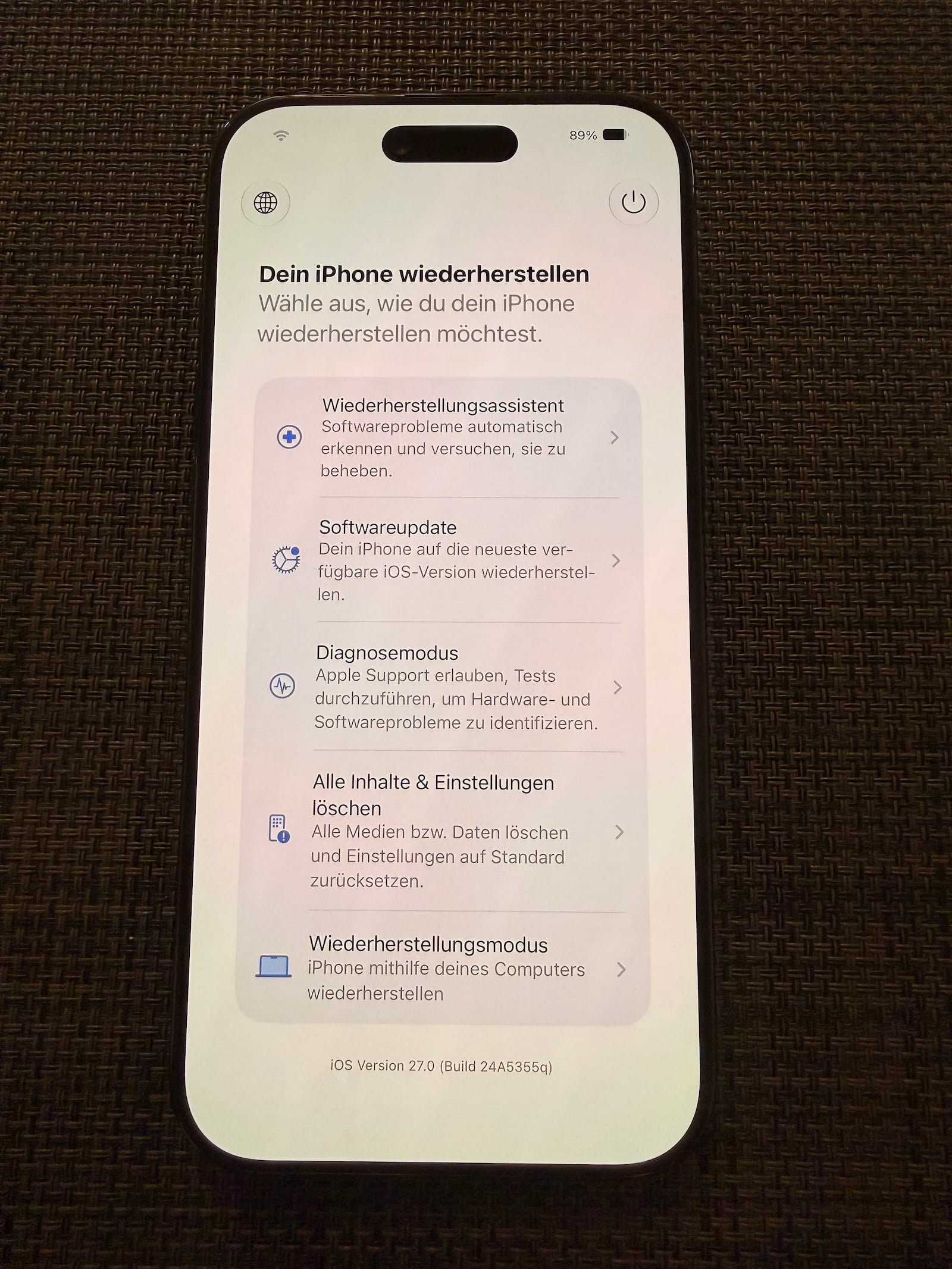 iOS 27 iPhone Wiederherstellungsmodus