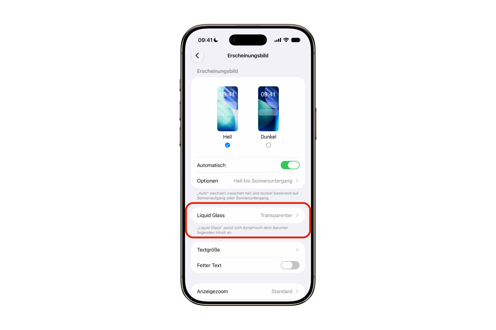 iOS 27 Liquid Glass Transparenz anpassen