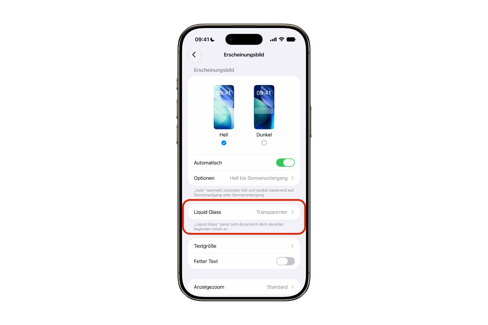 iOS 27 Liquid Glass Transparenz anpassen