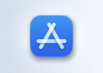 App Store Symbol auf hellem Farbverlauf als Motiv zur App Store Provision auf externe Käufe