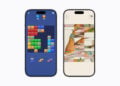 Zwei iPhone nebeneinander mit Spielszenen aus Block Blast und Art of Fauna, die bei Apple Arcade im September neu dazukommen
