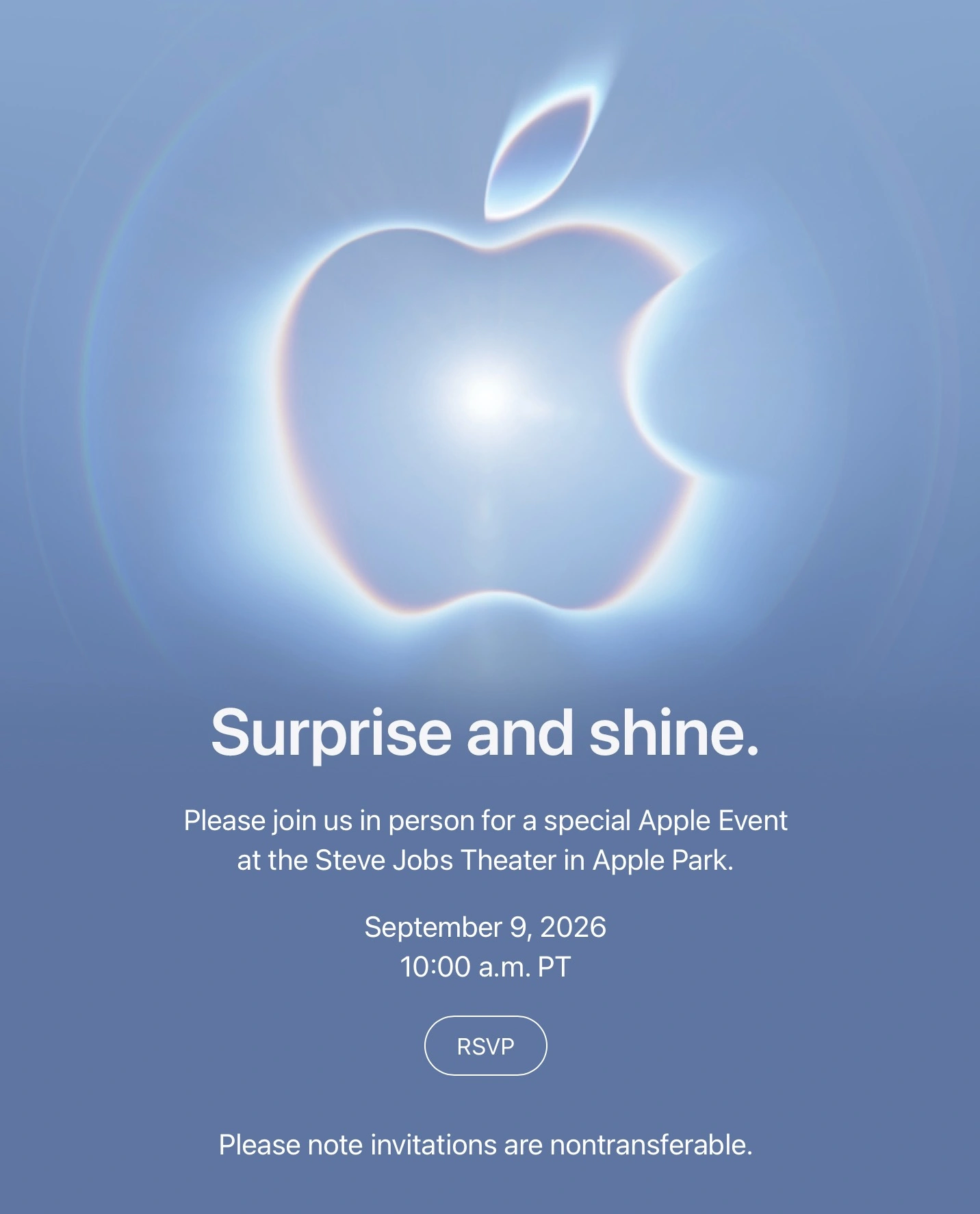 Die vollständige Einladungskarte zum Apple Event am 9. September mit Ort und Uhrzeit
