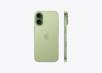 iPhone 17 in Salbei von hinten und von der Seite, das Basismodell treibt Apples Anteil am Premium-Smartphone-Markt