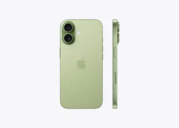 iPhone 17 in Salbei von hinten und von der Seite, das Basismodell treibt Apples Anteil am Premium-Smartphone-Markt