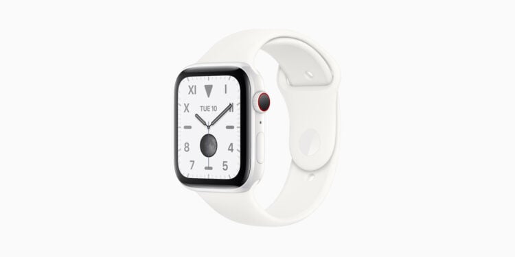 Apple Watch Edition Series 5 mit weißem Keramikgehäuse und passendem Sportarmband, dem bislang letzten Keramik-Modell der Reihe