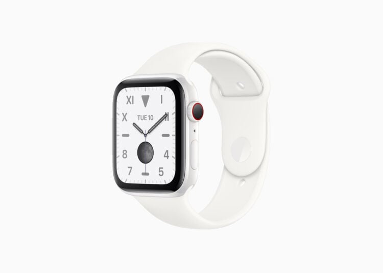 Apple Watch Edition Series 5 mit weißem Keramikgehäuse und passendem Sportarmband, dem bislang letzten Keramik-Modell der Reihe