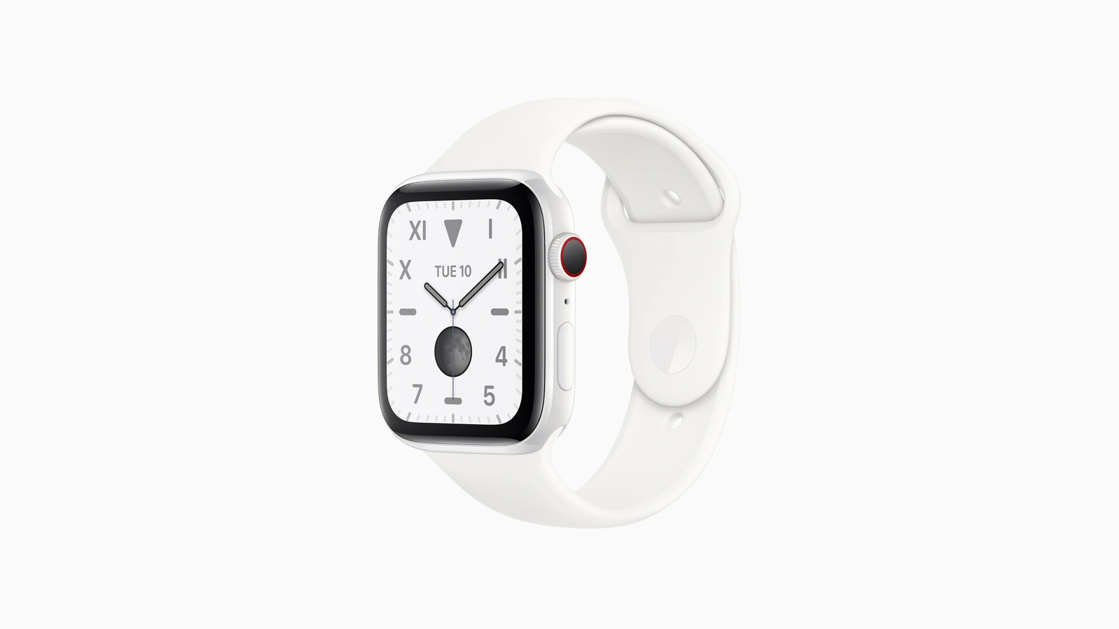 Apple Watch Edition Series 5 mit weißem Keramikgehäuse und passendem Sportarmband, dem bislang letzten Keramik-Modell der Reihe