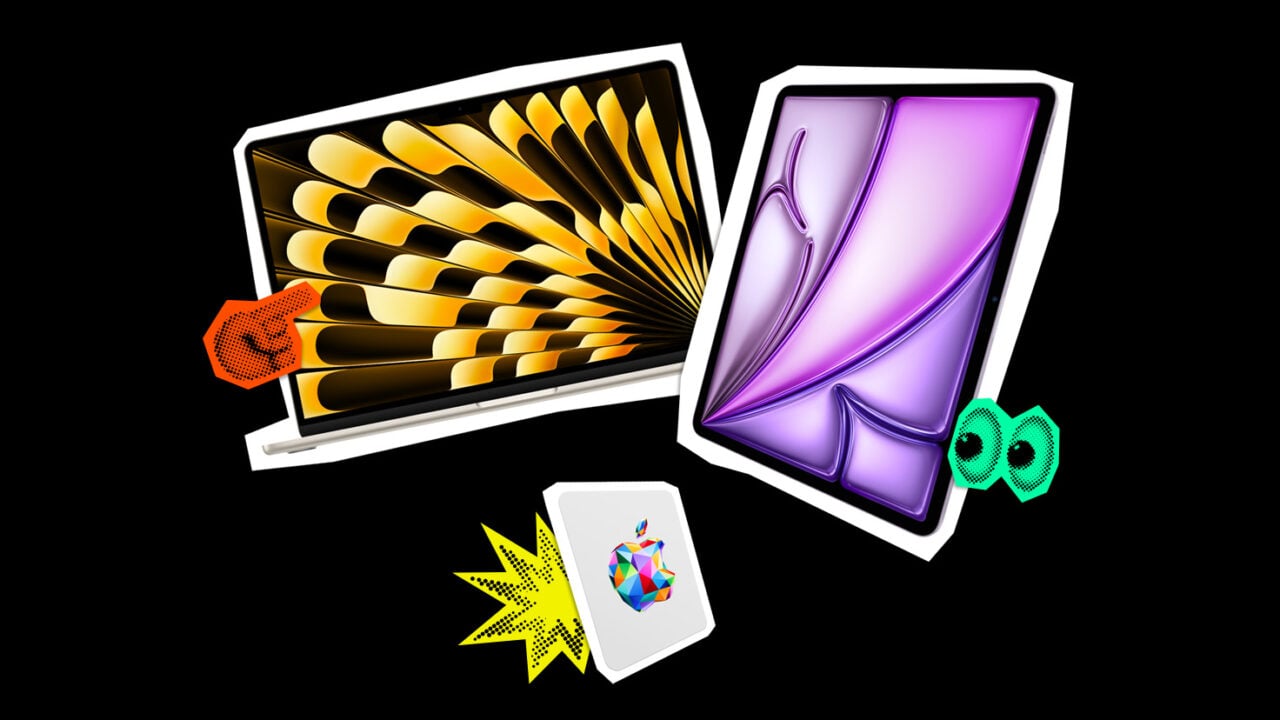 MacBook Air, iPad Air und eine Apple Geschenkkarte als Motiv der Aktion Back to School 2026