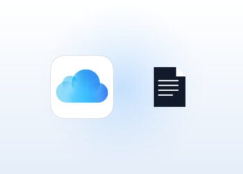 iCloud symbol next to a document icon, lead image for the report on former Apple employees retaining iCloud access