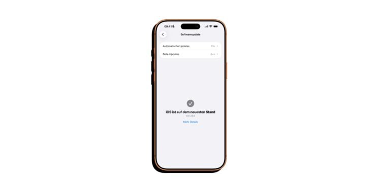 iPhone-Screenshot der Softwareupdate-Ansicht unter Einstellungen und Allgemein, auf dem Gerät läuft iOS 26.6, ein iOS 26.6.1 wird intern getestet
