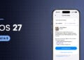 iPhone zeigt die Einstellungen zum Softwareupdate mit iOS 27 Beta 5 und dem Button zum Aktualisieren