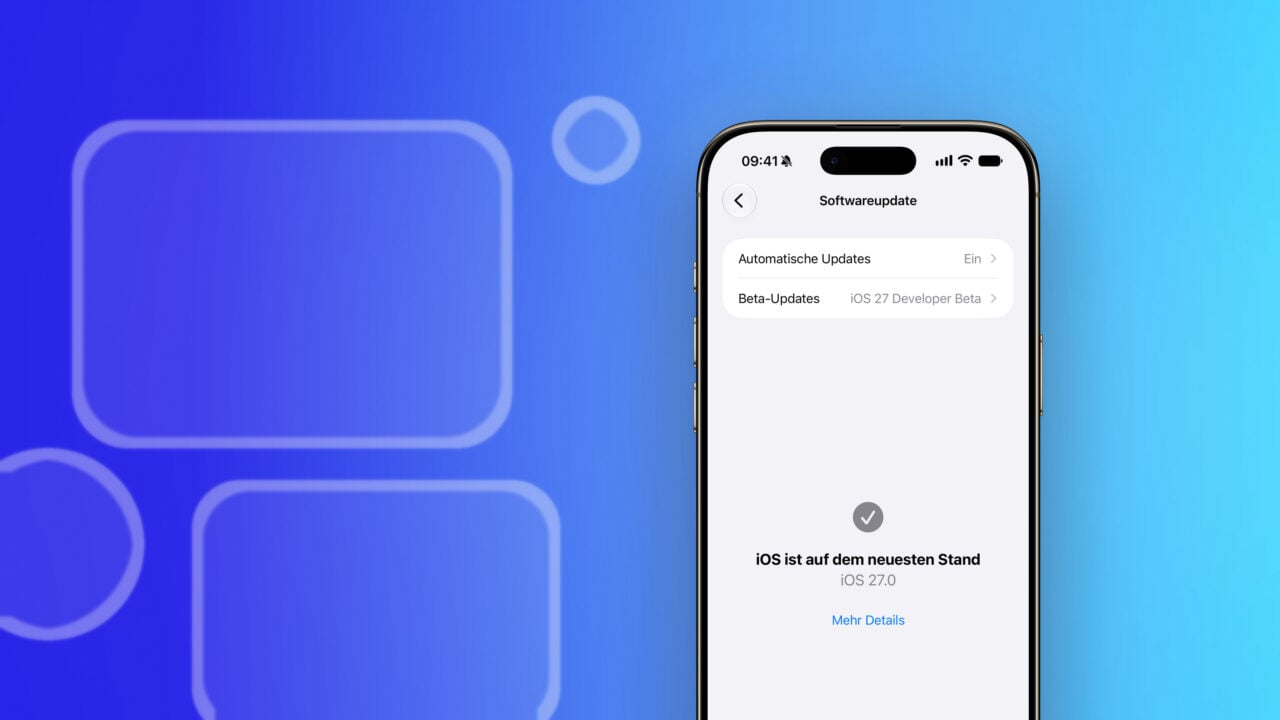 iPhone zeigt die Softwareupdate-Einstellungen mit installierter iOS 27 Developer Beta, in der die iOS 27 Beta 5 Neuerungen stecken