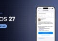 iPhone zeigt die Einstellungen zum Softwareupdate mit iOS 27 Beta 6 und dem Button zum Aktualisieren
