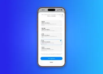 iPhone zeigt die fünf iCloud+-Stufen mit Preisen von 0,99 bis 59,99 Euro, deren Wahl in iOS 27 auch über die KI-Funktionen entscheidet