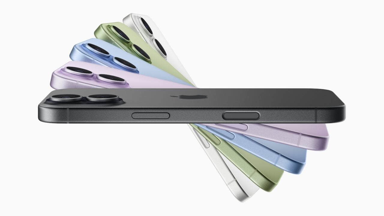 Die iPhone 17 Reihe in fünf Farben von der Rückseite, deren Nachfolger die kleinere iPhone 18 Dynamic Island der Pro-Modelle übernehmen soll