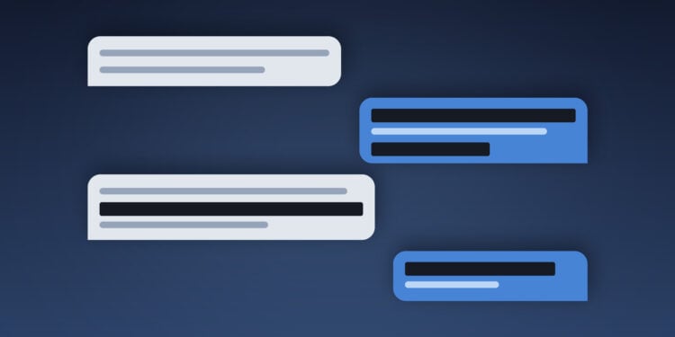 Symbolic image of the OpenAI Apple lawsuit showing an abstracted message thread with several redacted passages