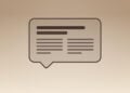 Symbolbild zu Siri AI Nachrichten: gezeichnete Sprechblase mit Zeitungszeilen auf goldenem Farbverlauf