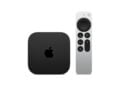 Apple TV 4K mit Siri Remote vor weißem Hintergrund, Gerät für tvOS 27 mit Siri AI