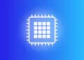 Gezeichnetes Chip-Motiv zum A20 Pro auf blauem Farbverlauf