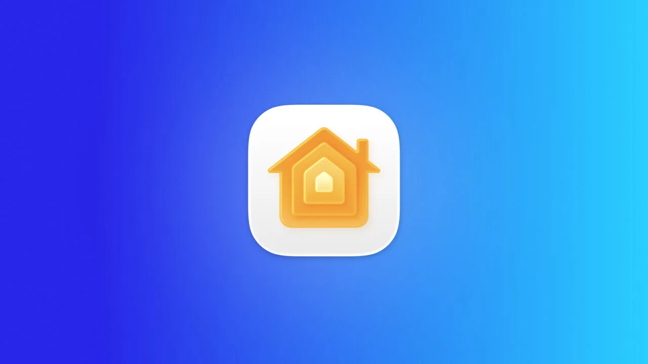 Apple Sicherheitskamera: Icon der Home-App auf blauem Farbverlauf