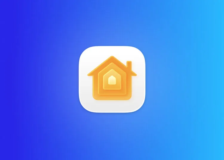 Apple Sicherheitskamera: Icon der Home-App auf blauem Farbverlauf