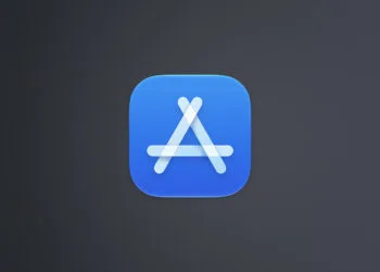 App Store Symbol auf dunkelgrauem Farbverlauf zum Streit Apple vs. Epic vor dem Supreme Court