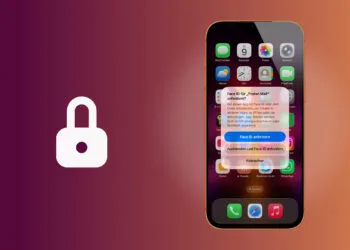 Apps sperren iPhone: Dialog Face ID anfordern auf dem Home-Bildschirm