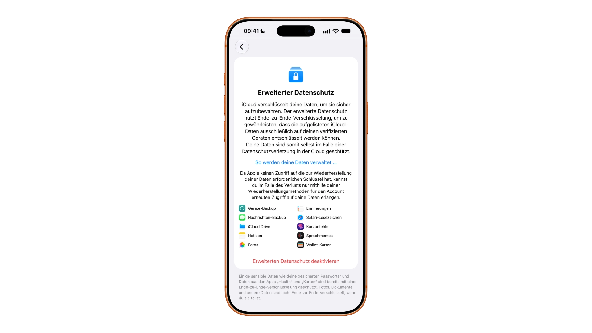 iCloud erklärt: der erweiterte Datenschutz auf dem iPhone mit den Ende-zu-Ende-verschlüsselten Kategorien