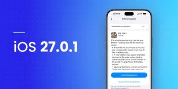 iPhone zeigt die Einstellungen zum Softwareupdate mit iOS 27.0.1 und dem Button zum Aktualisieren