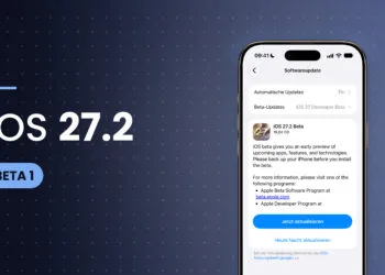 iPhone zeigt die Einstellungen zum Softwareupdate mit iOS 27.2 Beta und dem Button zum Aktualisieren