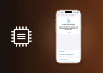 iOS 27.2 Speicher überschreiben: iPhone mit der Einstellung iPhone übertragen/zurücksetzen und der Option Alle Inhalte & Einstellungen löschen, daneben ein Speicherchipsymbol