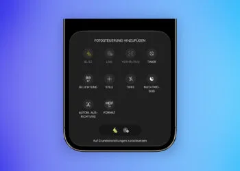 iOS 27 Kamera App anpassbare Steuerung: Auswahlansicht Fotosteuerung hinzufügen mit zehn Steuerelementen