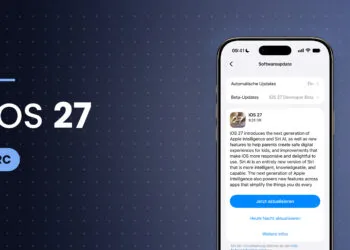 iPhone zeigt die Einstellungen zum Softwareupdate mit dem iOS 27 Release Candidate und dem Button zum Aktualisieren