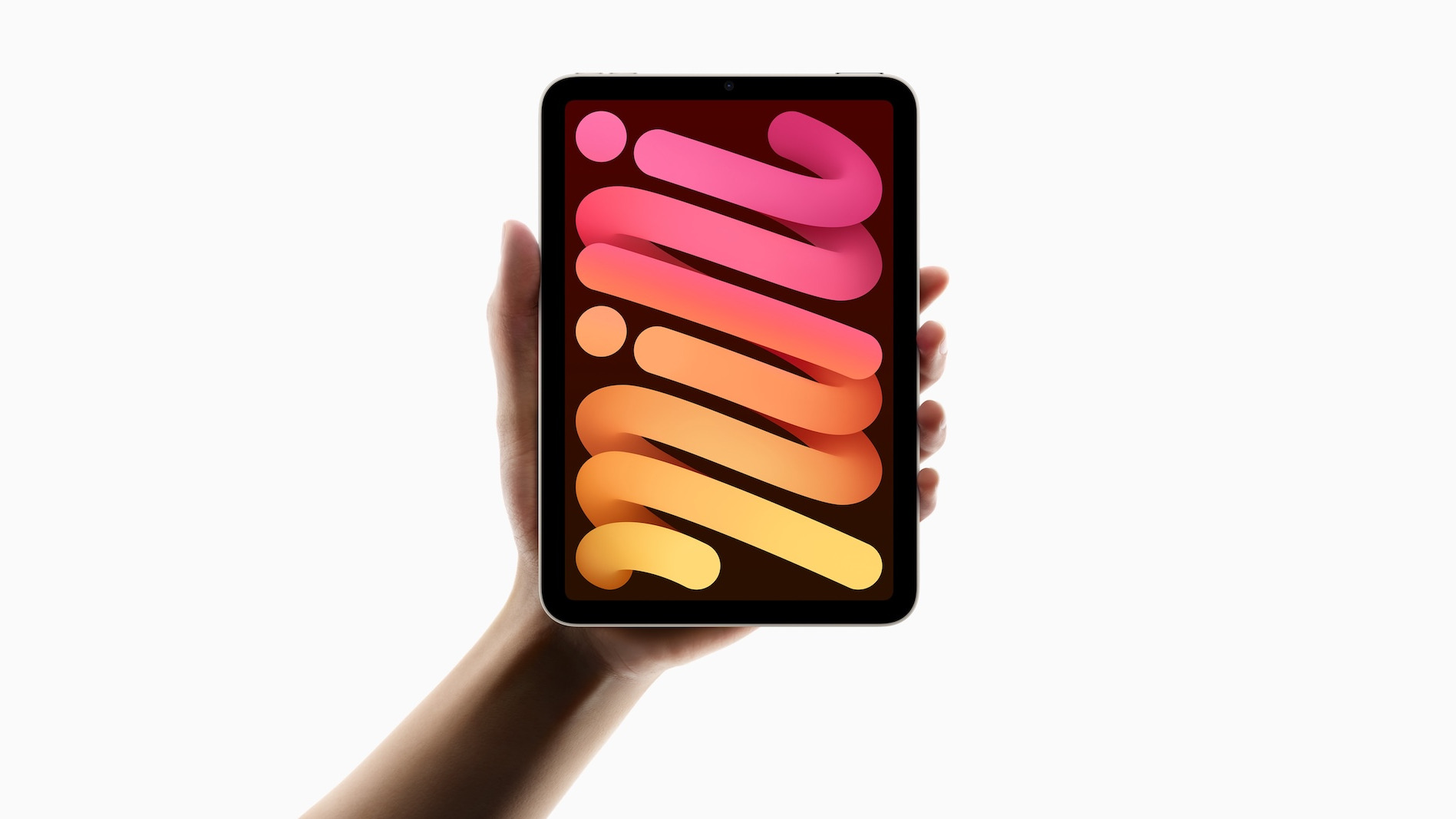 iPad buying guide: iPad mini held in one hand, showing the size of its 8.3-inch display