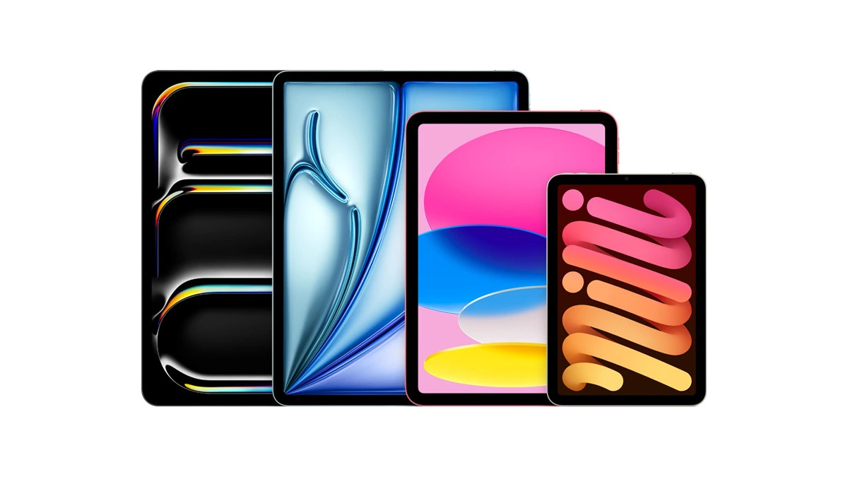 iPad Kaufberatung: iPad Pro, iPad Air, iPad und iPad mini der Größe nach gestaffelt nebeneinander