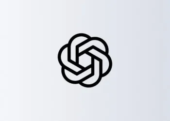 OpenAI pausiert Training: schwarze OpenAI-Blüte auf hellgrauem Farbverlauf