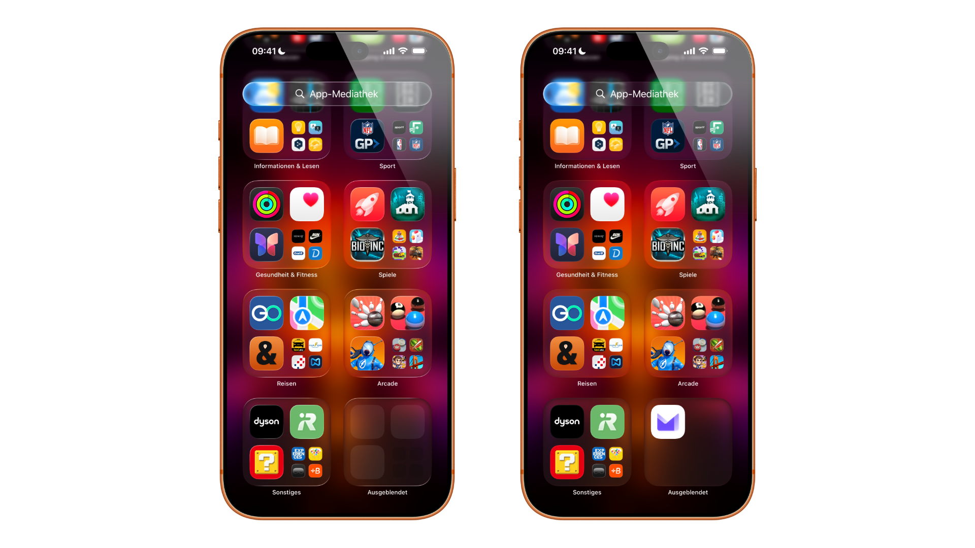 Apps locked on iPhone: Hidden folders are locked and opened after authentication.