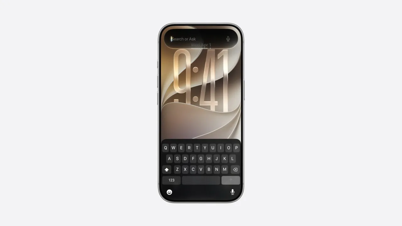 Siri AI Modelle austauschen: iPhone mit geöffneter Such- und Frageleiste über dem Sperrbildschirm