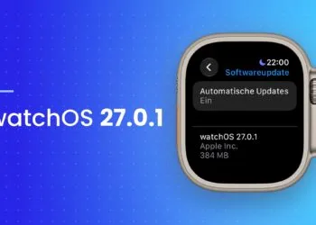 watchOS 27.0.1: Apple Watch Ultra zeigt die Softwareupdate-Einstellungen mit dem Update watchOS 27.0.1 und 384 MB Größe
