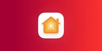 Apple Home LG Kameras: Icon der Home-App auf rotem Farbverlauf