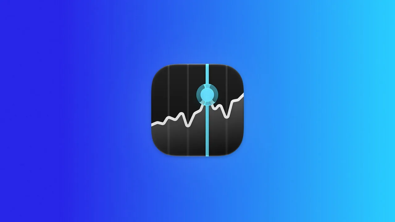 Icon der Aktien-App mit Kursverlauf auf blauem Farbverlauf als Motiv zu Apple Q4 2026 und den Erwartungen der Analysten