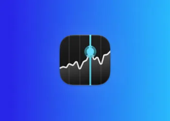 Icon der Aktien-App mit Kursverlauf auf blauem Farbverlauf als Motiv zu Apple Q4 2026 und den Erwartungen der Analysten