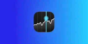 Icon der Aktien-App mit Kursverlauf auf blauem Farbverlauf als Motiv zu Apple Q4 2026 und den Erwartungen der Analysten