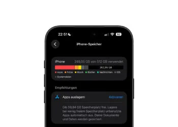 iPhone 18 Pro Max zeigt den Bildschirm iPhone-Speicher mit 249,05 von 512 GB belegt – Flash-Speicher steht im Zentrum der Speicherkrise bei Apple