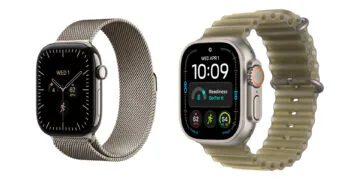 Apple Watch Hautreizungen: Apple Watch Series 12 mit Milanaise neben Apple Watch Ultra 4 mit Ocean Armband