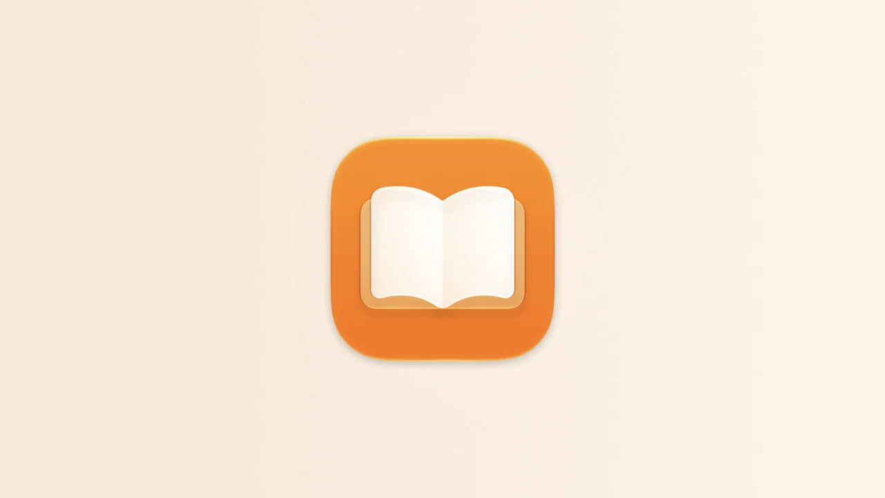 Apple Books iOS 27.2: App-Icon der Bücher-App auf hellem, cremefarbenem Farbverlauf