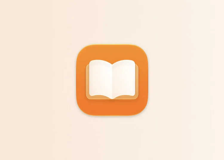 Apple Books iOS 27.2: App-Icon der Bücher-App auf hellem, cremefarbenem Farbverlauf
