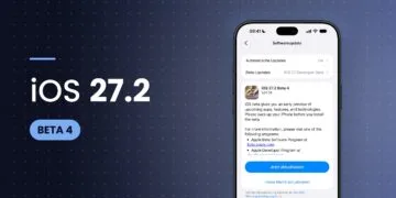 iPhone zeigt die Einstellungen zum Softwareupdate mit iOS 27.2 Beta 4 und dem Button zum Aktualisieren
