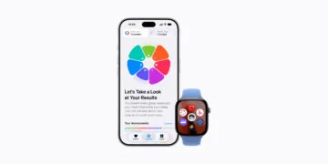 iOS 27.2 Health-App in der neuen Fassung mit Longevity-Ansicht und Health Age auf einem iPhone, daneben eine Apple Watch mit Gesundheits-Apps