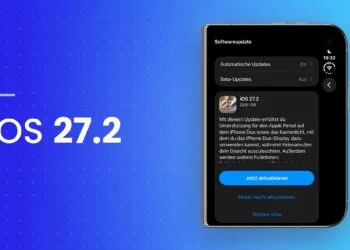 iPhone Duo zeigt die Softwareaktualisierung mit iOS 27.2 und dem Button zum Aktualisieren